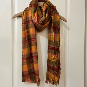 Madewell Wool Northall Plaid Scarf in Madras Spiced Olive Women